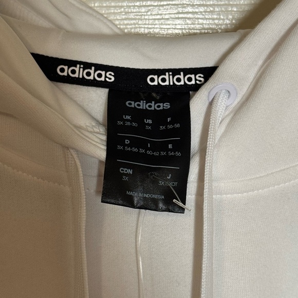 Adidas White Hoodie with Black Stripes size 3X - Picture 6 of 8